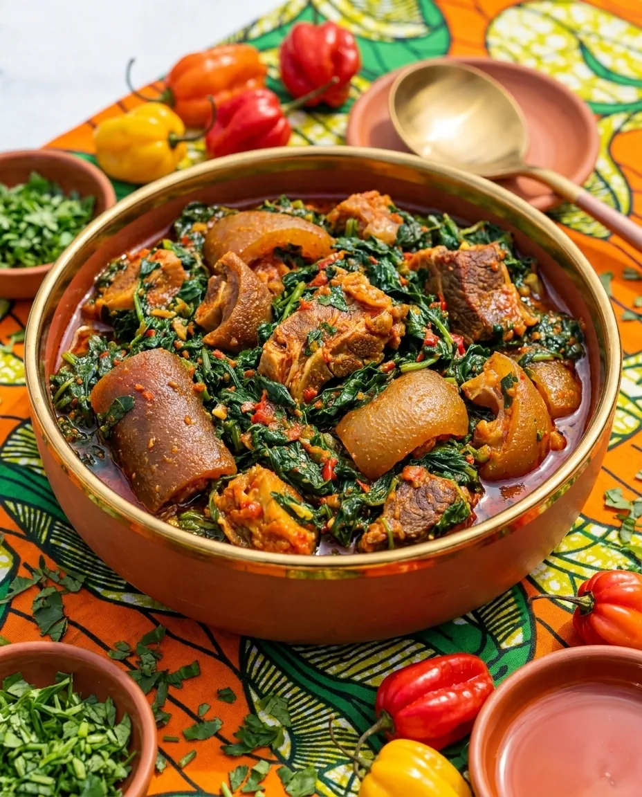 Efo riro, cooked by Anny African Delicacies